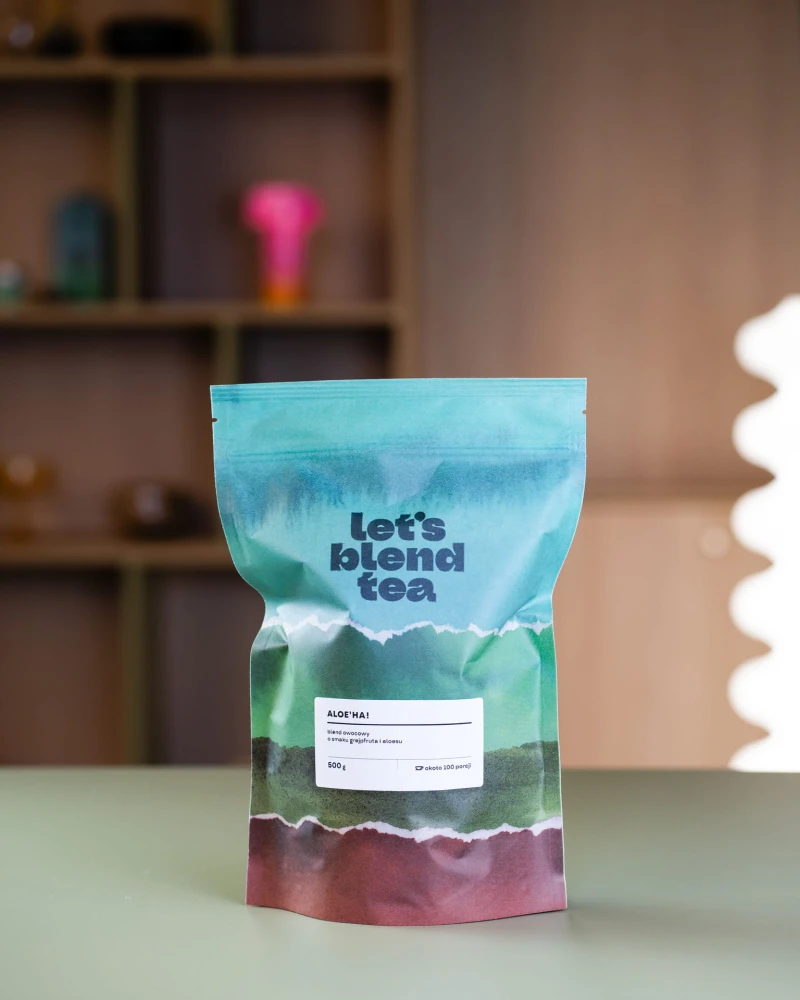 Blend owocowy o smaku grejpfruta i aloesu Aloe’ha! w opakowaniu doyepack 500 g – 100 porcji