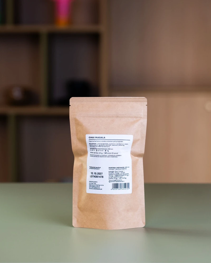 Czarna herbata o smaku orientalnych przypraw Chai Masala Let's Blend w opakowaniu uzupełniającym (refill) 100 g - 30 porcji