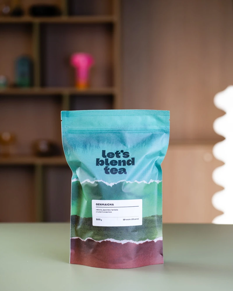 Zielona herbata japońska z nutami orzechów Japan Genmaicha w opakowaniu doypack 500 g - 125 porcji