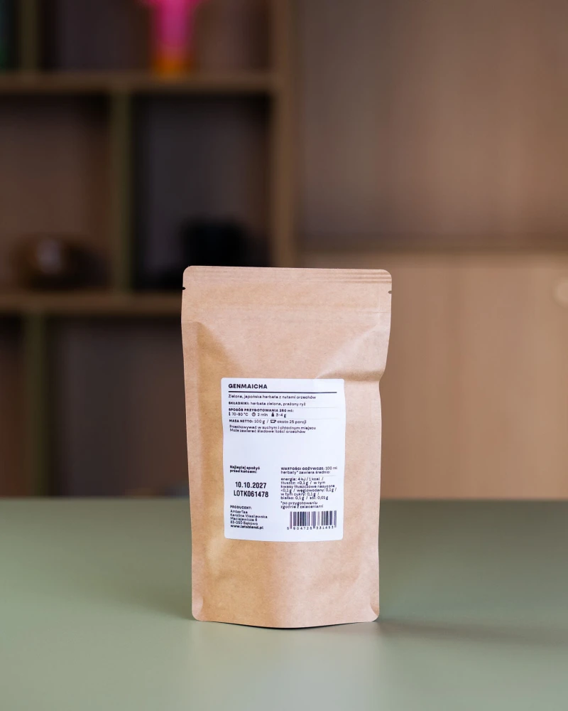 Zielona herbata japońska z nutami orzechów Japan Genmaicha w opakowaniu uzupełniającym (refill) 100 g - 25 porcji