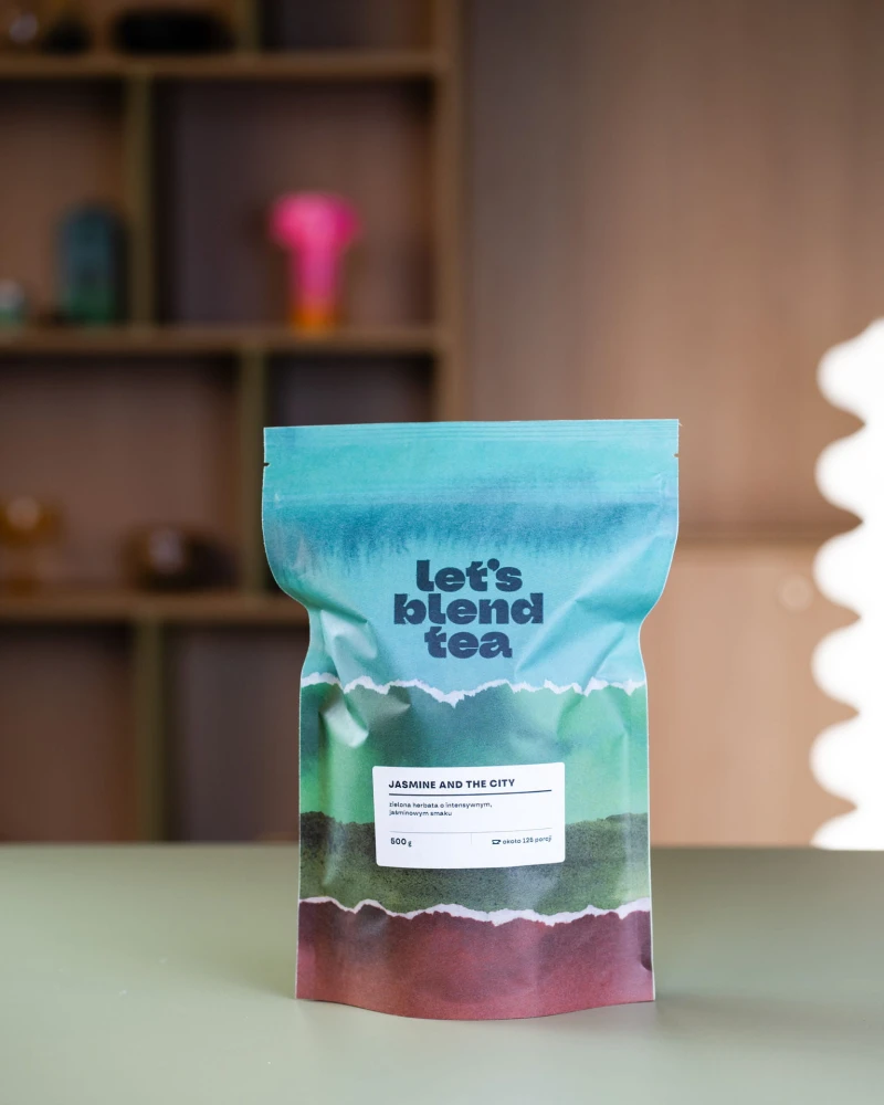 Zielona herbata o smaku jaśminowym  Jasmine and the City w opakowaniu doypack 500 g - 125 porcji