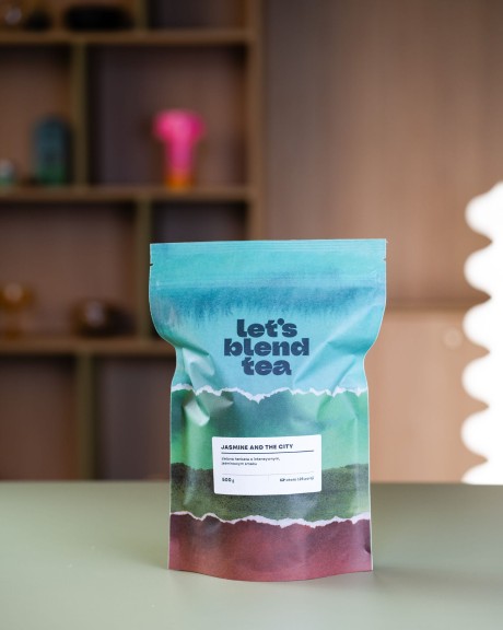 Zielona herbata o smaku jaśminowym  Jasmine and the City w opakowaniu doypack 500 g - 125 porcji