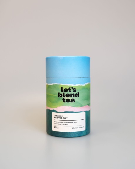 Zielona herbata o smaku jaśminowym  Jasmine and the City Let's Blend - tuba 100 g - 25 porcji