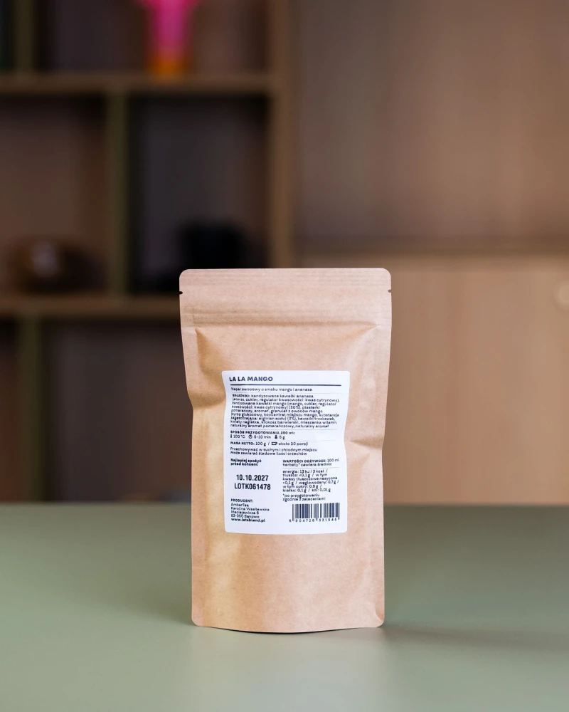Blend owocowy o smaku mango i ananasa La La Mango w opakowaniu uzupełniającym refill 100 g – 20 porcji