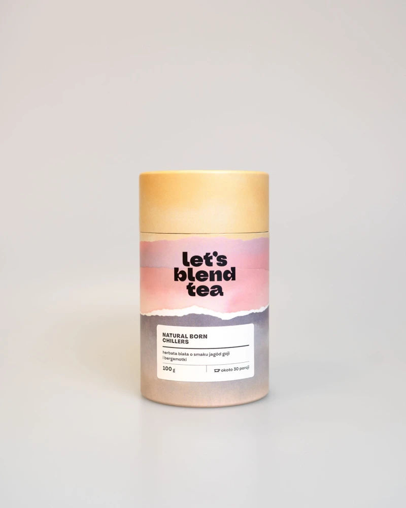 Biała herbata o smaku jagód goji i bergamotki Natural Born Chillers Let's Blend - tuba 100 g - 30 porcji