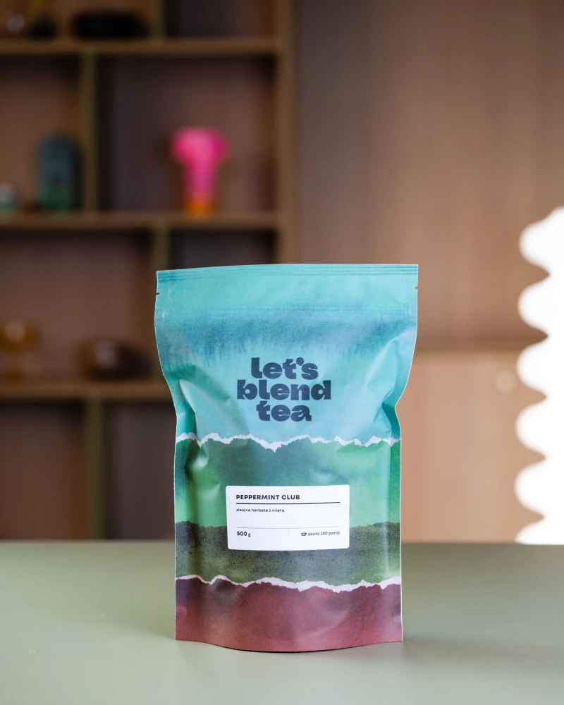 Zielona herbata z miętą Peppermint Club w opakowaniu doypack 500 g - 150 porcji