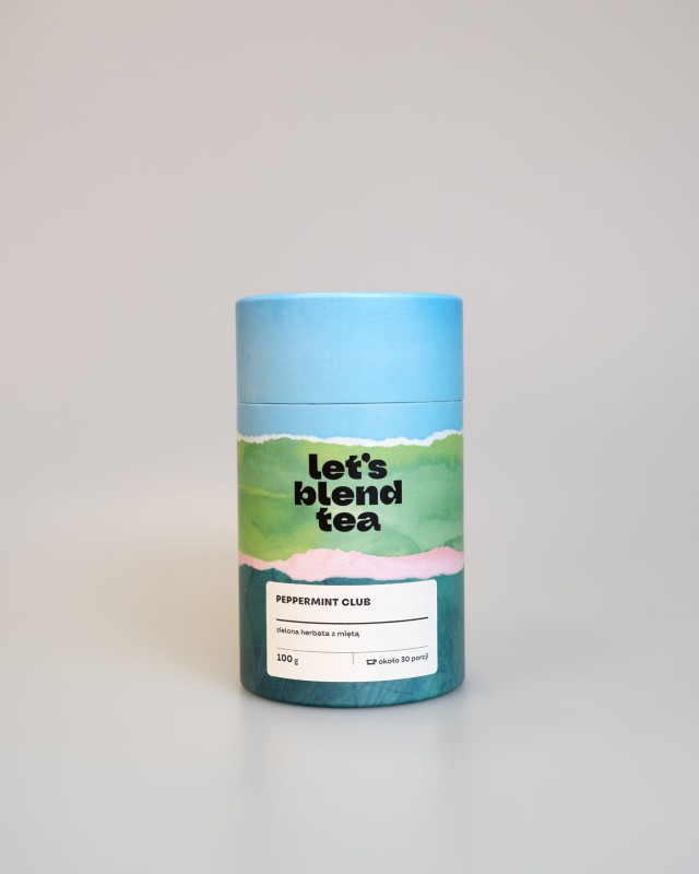 Zielona herbata z miętą Peppermint Club Let's Blend - tuba 100 g - 30 porcji