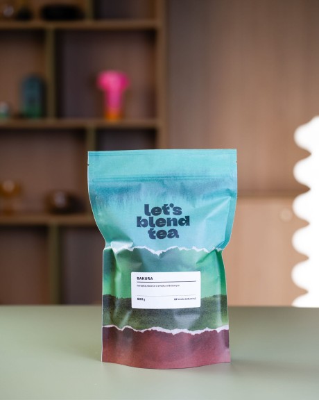 Herbata zielona o smaku wiśniowym Sakura w opakowaniu doyepack 500 g – 125 porcji