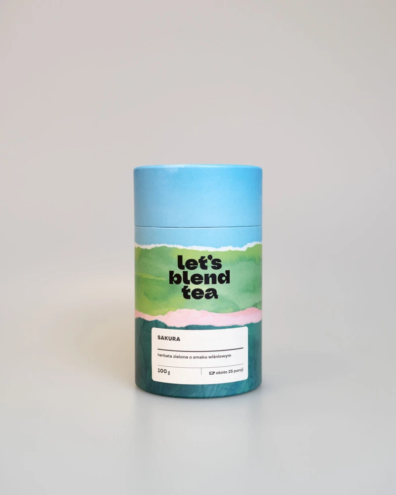 Herbata zielona o smaku wiśniowym Sakura Let's Blend - tuba 100 g - 25 porcji