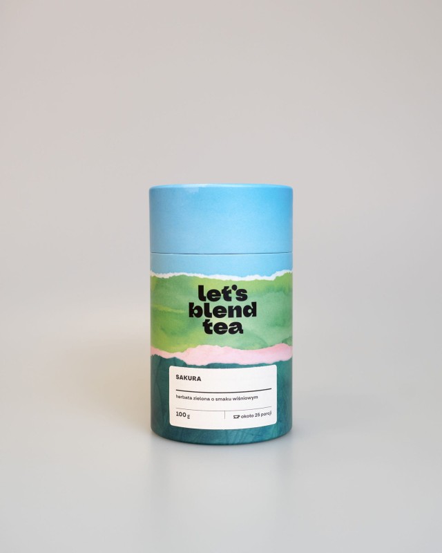 Herbata zielona o smaku wiśniowym Sakura Let's Blend - tuba 100 g - 25 porcji