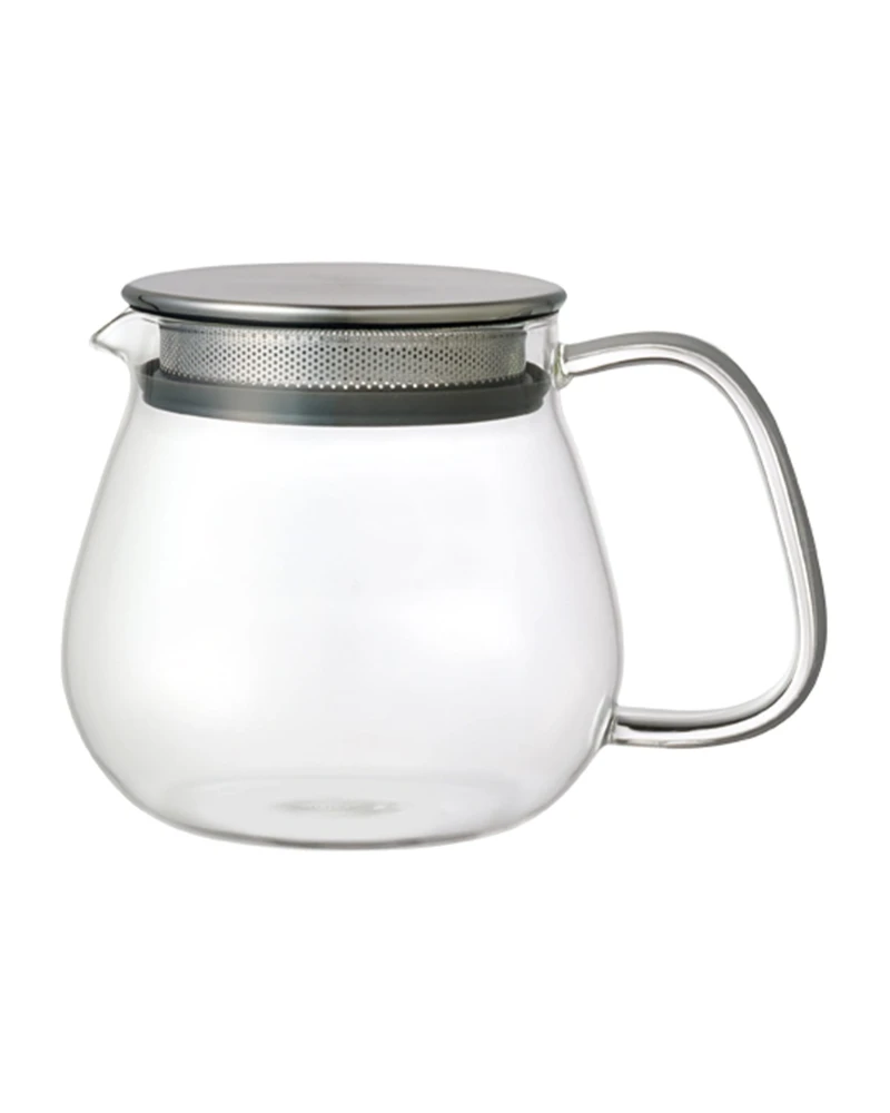Szklany dzbanek do herbaty KINTO One Touch 460 ml z metalową pokrywką