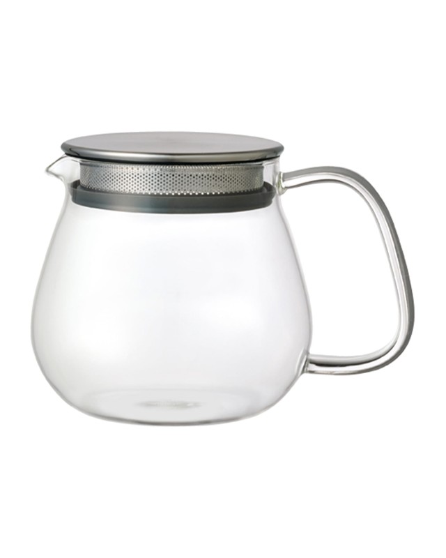 Szklany dzbanek do herbaty KINTO One Touch 460 ml z metalową pokrywką