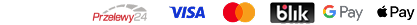 Visa, mastercard, blok, google pay, apple pay, p24 - logotypy